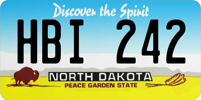 ND license plate HBI242