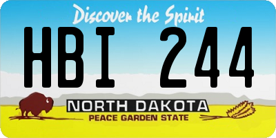 ND license plate HBI244