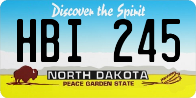 ND license plate HBI245