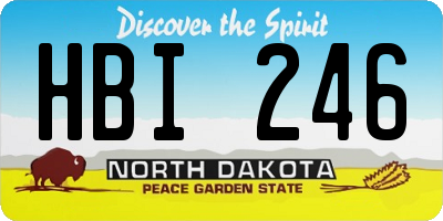 ND license plate HBI246