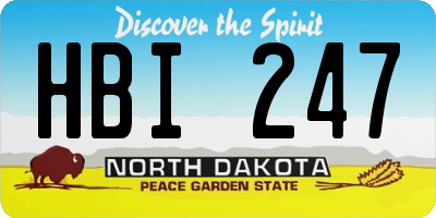 ND license plate HBI247