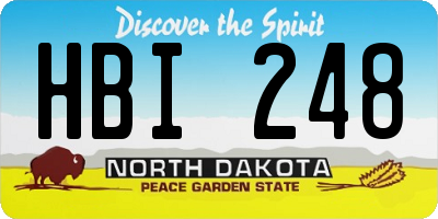 ND license plate HBI248