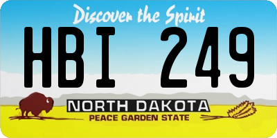 ND license plate HBI249