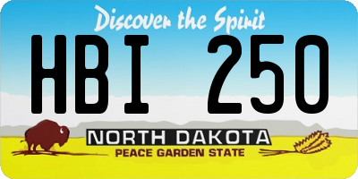 ND license plate HBI250