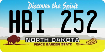 ND license plate HBI252