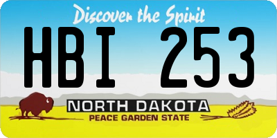 ND license plate HBI253