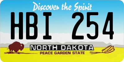 ND license plate HBI254