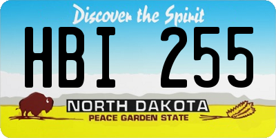 ND license plate HBI255