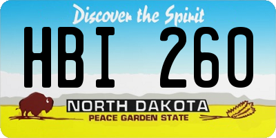 ND license plate HBI260