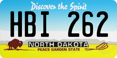 ND license plate HBI262