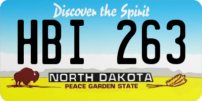 ND license plate HBI263