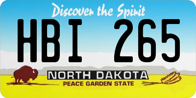 ND license plate HBI265