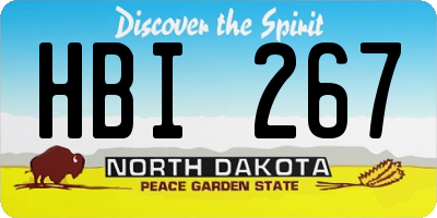 ND license plate HBI267