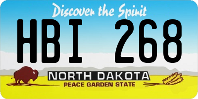 ND license plate HBI268