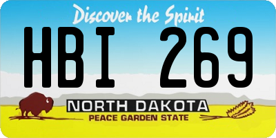 ND license plate HBI269