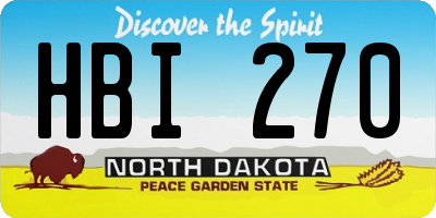 ND license plate HBI270