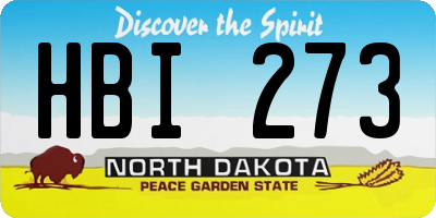 ND license plate HBI273