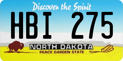 ND license plate HBI275