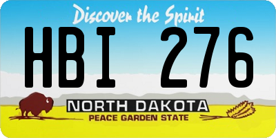 ND license plate HBI276