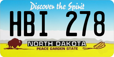 ND license plate HBI278