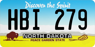 ND license plate HBI279