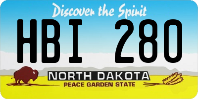 ND license plate HBI280