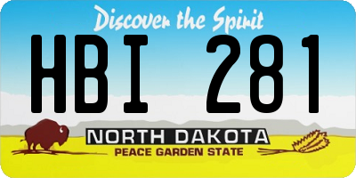 ND license plate HBI281