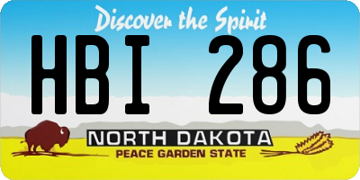 ND license plate HBI286