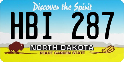 ND license plate HBI287