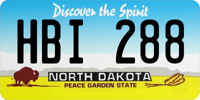 ND license plate HBI288