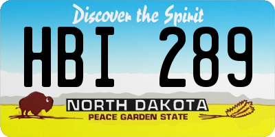 ND license plate HBI289