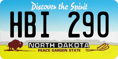 ND license plate HBI290