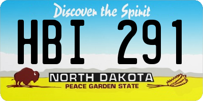 ND license plate HBI291