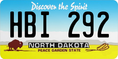 ND license plate HBI292