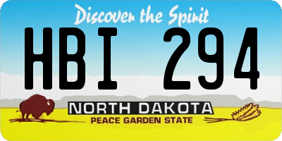 ND license plate HBI294