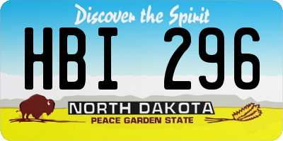 ND license plate HBI296