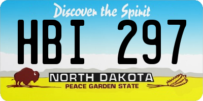 ND license plate HBI297