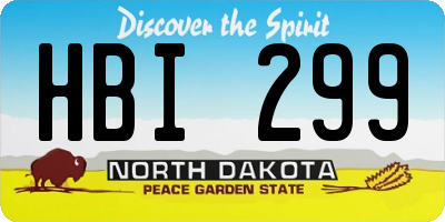 ND license plate HBI299