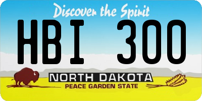 ND license plate HBI300