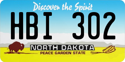 ND license plate HBI302