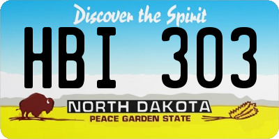 ND license plate HBI303