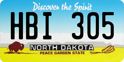 ND license plate HBI305