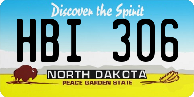 ND license plate HBI306