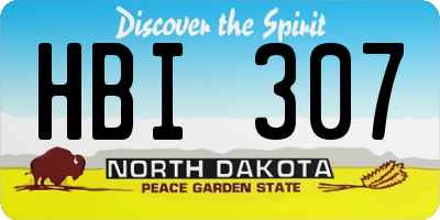 ND license plate HBI307