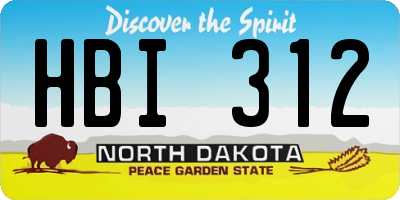 ND license plate HBI312