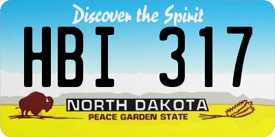 ND license plate HBI317