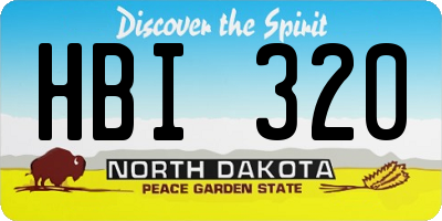 ND license plate HBI320