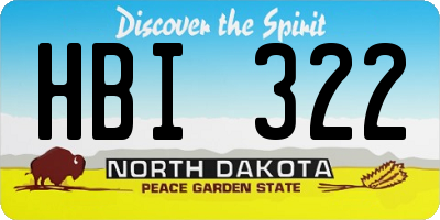 ND license plate HBI322