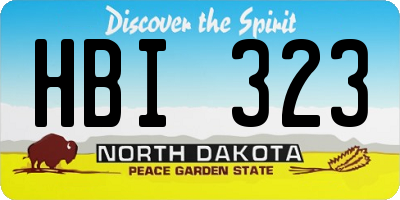 ND license plate HBI323