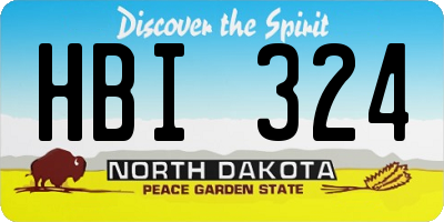 ND license plate HBI324